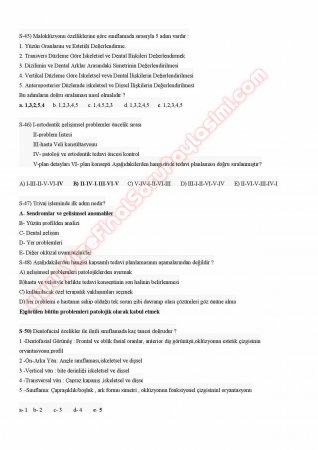 Ortodonti Çalışma Soruları