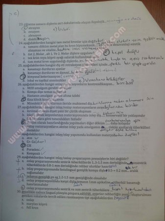 Protetik Diş Tedavisi Çalışma Soruları 2