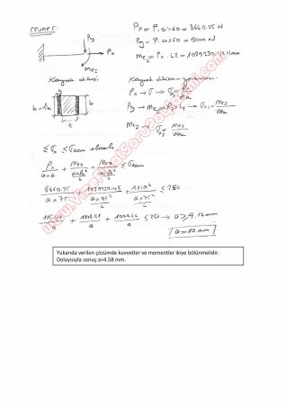 Makine Elemanları -1 Bütünleme Soruları ve Çözümleri